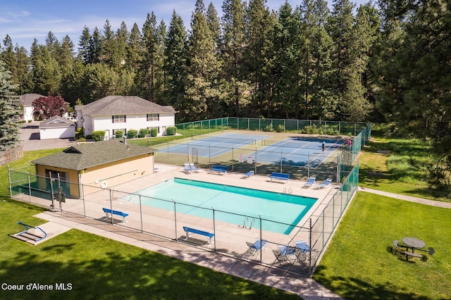 8533 N Tartan Dr, Hayden, ID 83835 - community pool featuring a tennis court