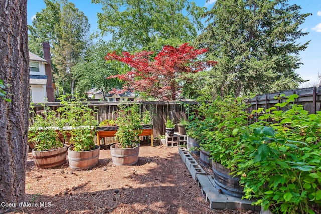 8533 N Tartan Dr, Hayden, ID 83835 - fenced backyard featuring a garden