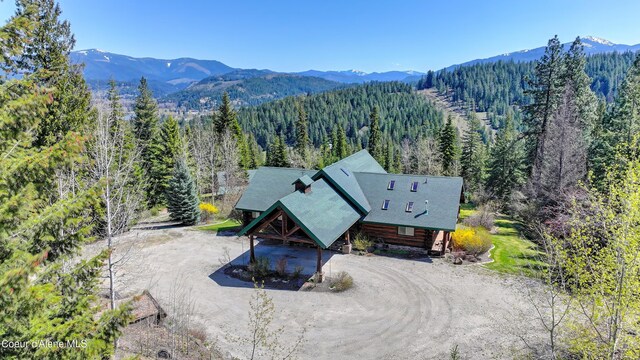 122 Makridge Ln, Kingston, ID 83839 - aerial view featuring a mountain view and a forest view