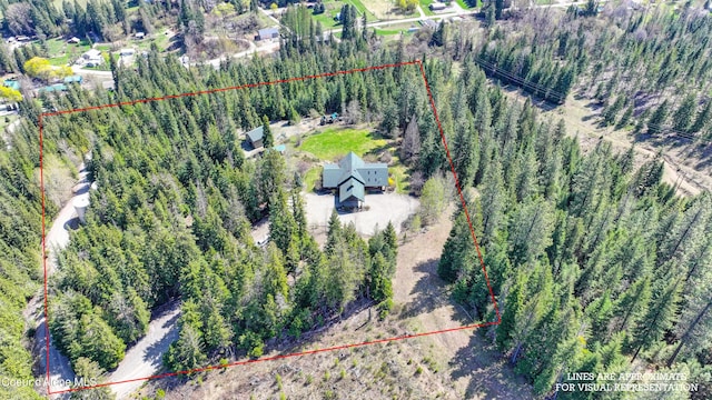 122 Makridge Ln, Kingston, ID 83839 - aerial view featuring a view of trees