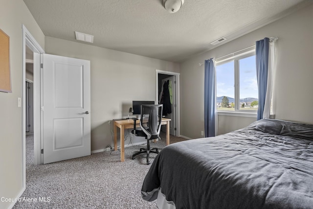 9362 N Prince William Loop, Hayden, ID 83835 - bedroom with carpet, a textured ceiling, baseboards, and an office area