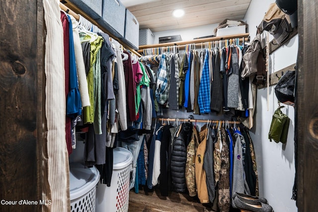 spacious closet with wood finished floors