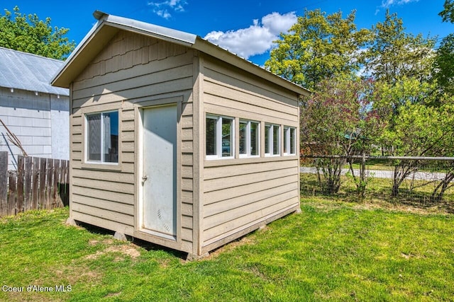 view of shed