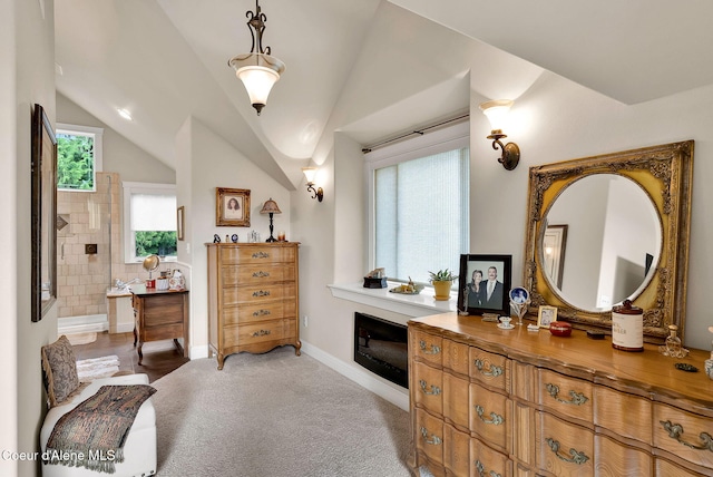 1201 Paradise Valley Rd, Bonners Ferry, ID 83805 - bedroom featuring lofted ceiling, carpet flooring, baseboards, and ensuite bathroom