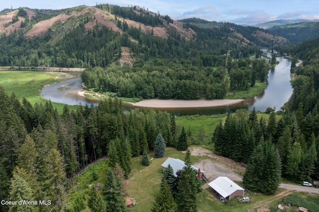 19856 B St Joe River Rd, Calder, ID 83808 - aerial view featuring a water and mountain view and a forest view