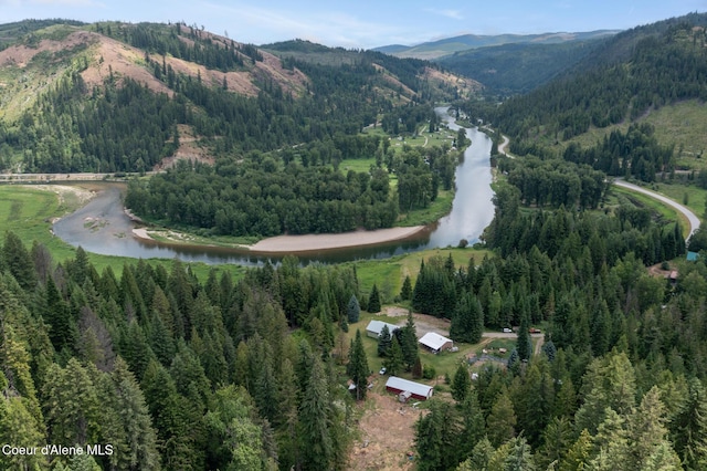 19856 B St Joe River Rd, Calder, ID 83808 - aerial view featuring a water and mountain view and a forest view