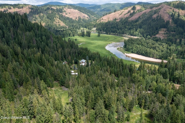 19856 B St Joe River Rd, Calder, ID 83808 - birds eye view of property featuring a forest view and a mountain view