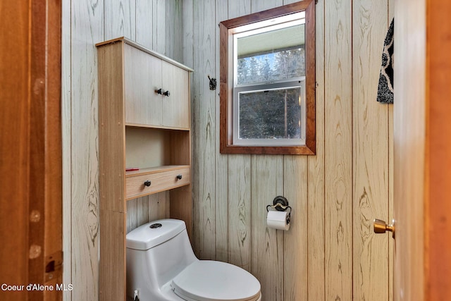 19856 B St Joe River Rd, Calder, ID 83808 - bathroom featuring wood walls and toilet