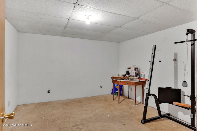 19856 B St Joe River Rd, Calder, ID 83808 - interior space with a barn door and a drop ceiling