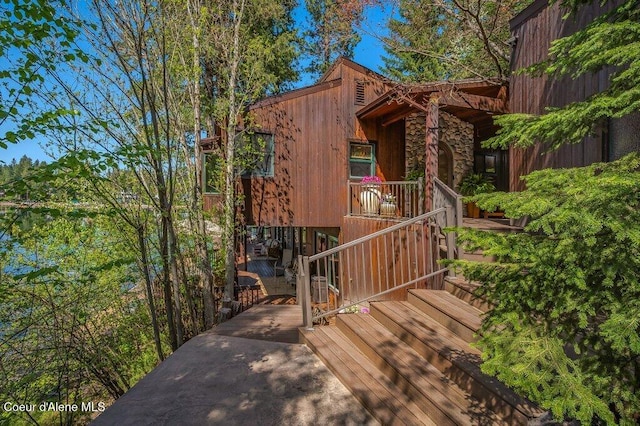 exterior space featuring stairway