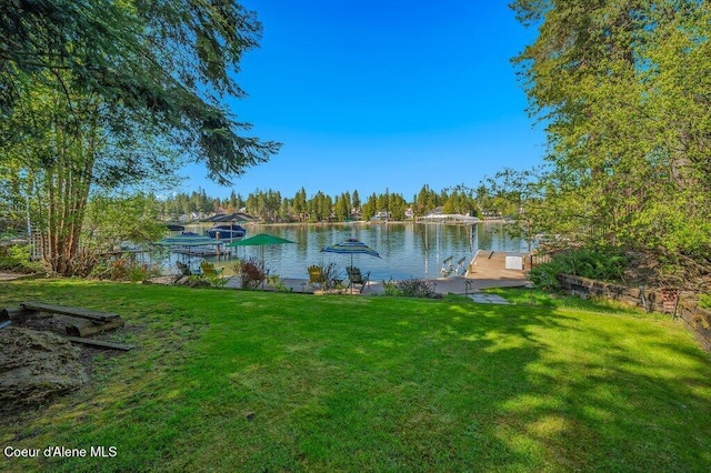 water view featuring a boat dock