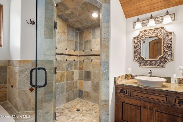 6012 W Quartzite Ln, Coeur Dalene, ID 83814 - bathroom with a stall shower and vanity