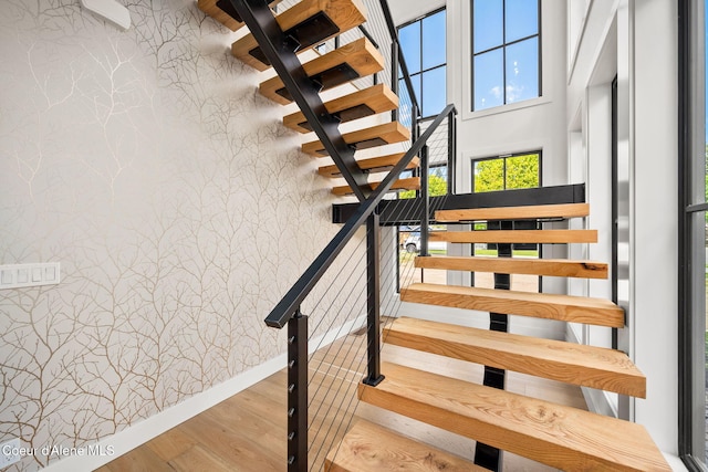 907 N B St, Coeur Dalene, ID 83814 - staircase with wood finished floors