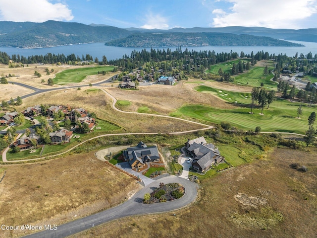 17056 S Lazurite Dr, Coeur Dalene, ID 83814 - aerial view featuring a water and mountain view and view of golf course