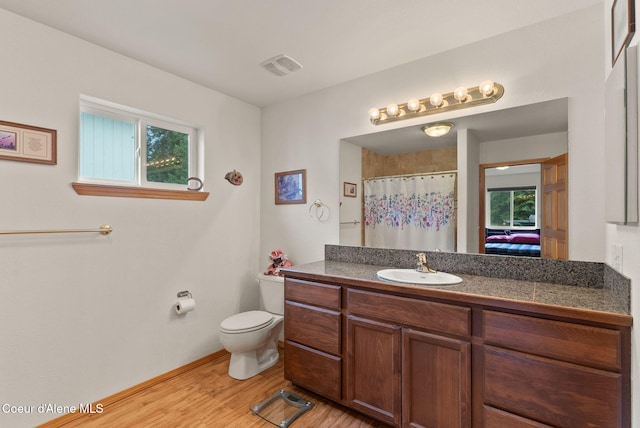 850 Hoop Loop, Priest River, ID 83856 - full bath with wood finished floors, healthy amount of natural light, vanity, and toilet