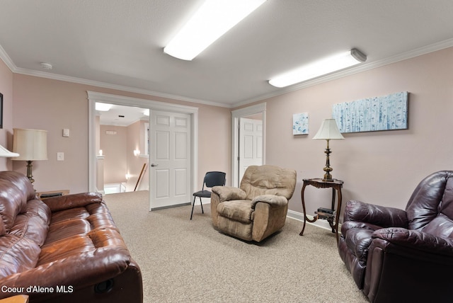 850 Hoop Loop, Priest River, ID 83856 - carpeted living area with ornamental molding and baseboards