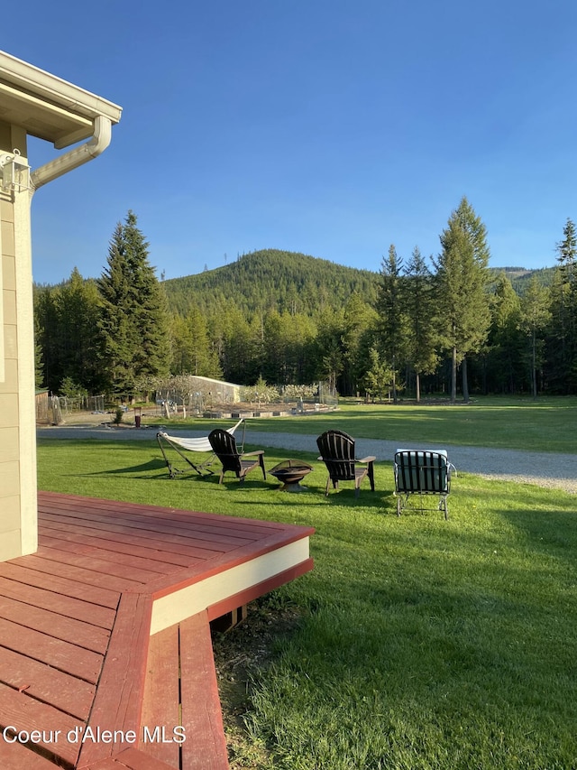 850 Hoop Loop, Priest River, ID 83856 - view of property's community featuring a wooded view and a lawn