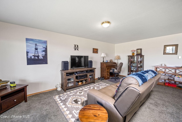 view of carpeted living area