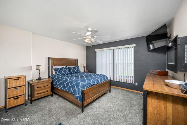 6035 W Conkling Rd, Worley, ID 83876 - bedroom featuring baseboards, ceiling fan, and carpet flooring