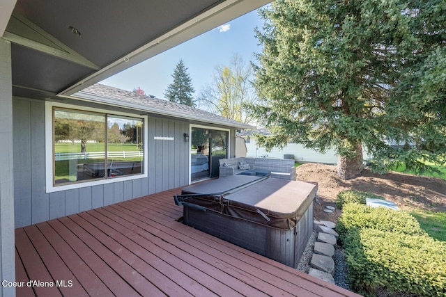 10792 N Magic Ct, Hayden, ID 83835 - wooden deck with a hot tub