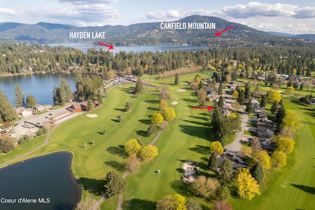 10792 N Magic Ct, Hayden, ID 83835 - drone / aerial view of a water and mountain view and a golf club