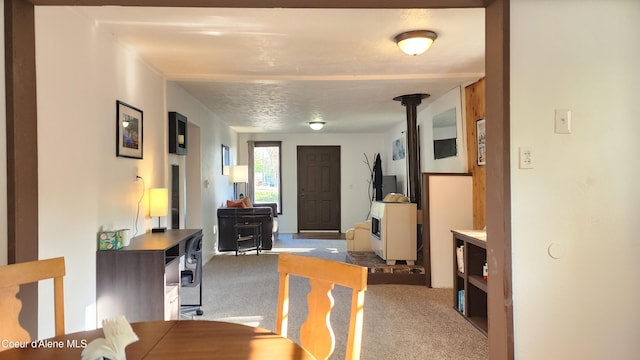 interior space featuring carpet flooring