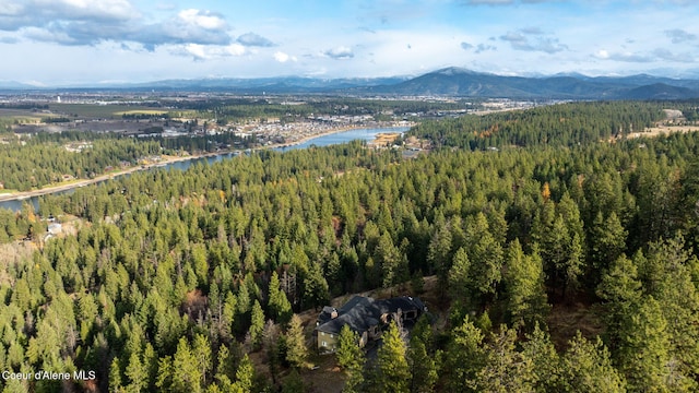 5969 W Highland Dr, Coeur Dalene, ID 83814 - bird's eye view featuring a water and mountain view and a forest view
