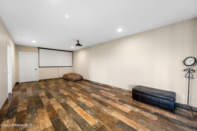 5969 W Highland Dr, Coeur Dalene, ID 83814 - cinema room with wood-type flooring and recessed lighting