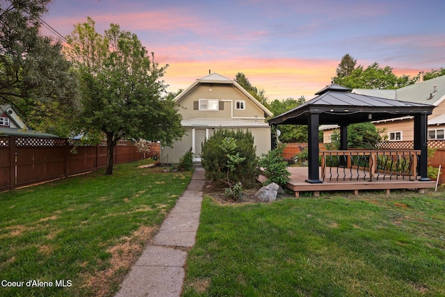 723 Forest Ave, Sandpoint, ID 83864 - view of yard with a gazebo and a wooden deck
