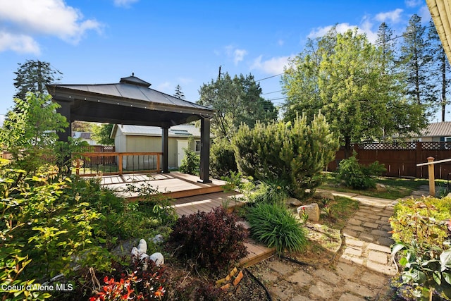 723 Forest Ave, Sandpoint, ID 83864 - view of yard featuring a gazebo and a deck