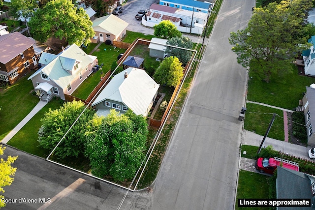 723 Forest Ave, Sandpoint, ID 83864 - aerial perspective of suburban area featuring property parcel outlined