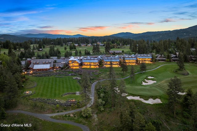 6869 S Gozzer Rd Unit C201, Harrison, ID 83833 - aerial overview of property's location featuring mountains and a golf course