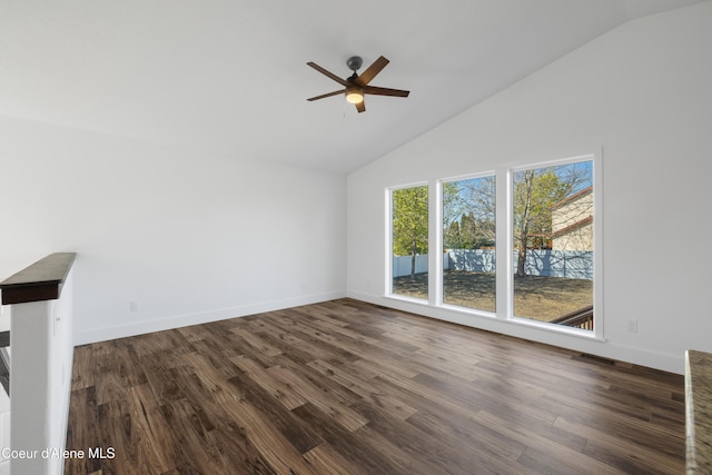 7435 N Cornwall St, Coeur Dalene, ID 83815 - unfurnished room featuring dark wood finished floors, visible vents, baseboards, and a ceiling fan