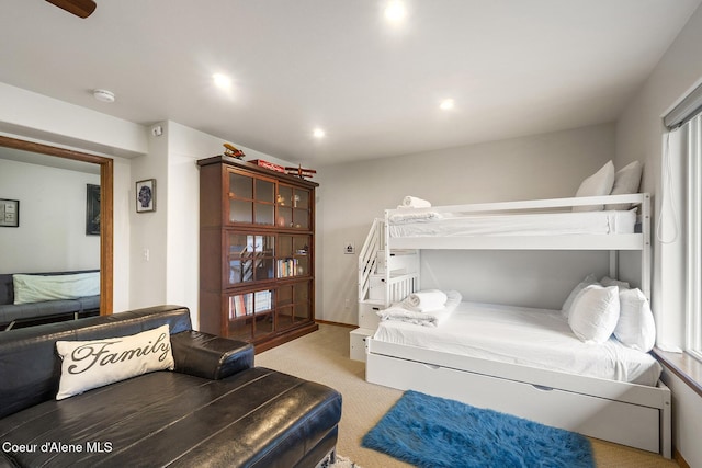 19820 S Alcan Rd, Coeur Dalene, ID 83814 - bedroom with light colored carpet and recessed lighting