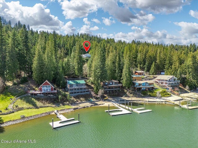 19820 S Alcan Rd, Coeur Dalene, ID 83814 - drone / aerial view of a forest and a large body of water