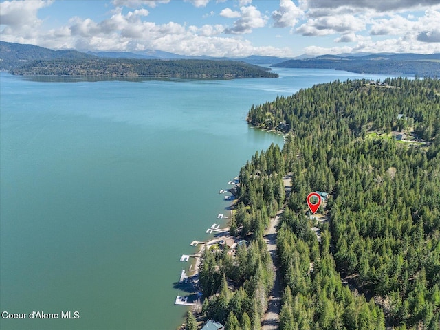 19820 S Alcan Rd, Coeur Dalene, ID 83814 - aerial view of a water and mountain view and a heavily wooded area