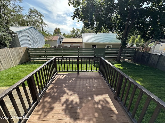 822 E Wallace Ave, Coeur Dalene, ID 83814 - wooden deck featuring a lawn and a fenced backyard