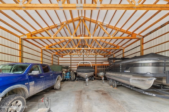 garage featuring metal wall