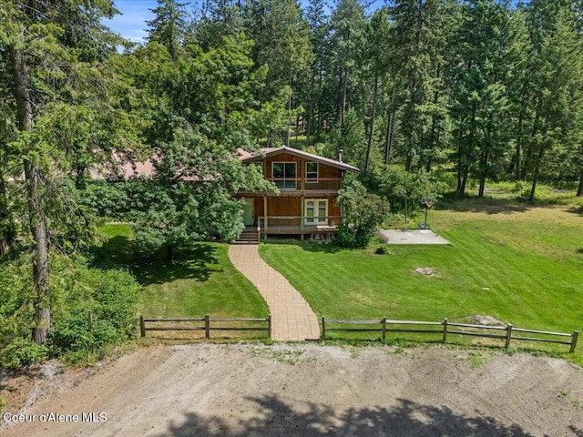 13168 N Clauson Trl, Rathdrum, ID 83858 - view of front of home featuring a fenced front yard and covered porch