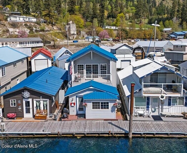 34128 N Scenic Bay D Dock Unit 21, Bayview, ID 83803 - back of house with a water view, french doors, and a residential view