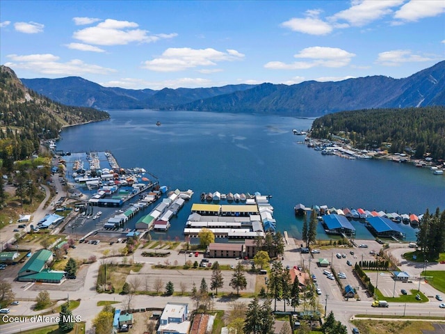 34128 N Scenic Bay D Dock Unit 21, Bayview, ID 83803 - bird's eye view with a water and mountain view