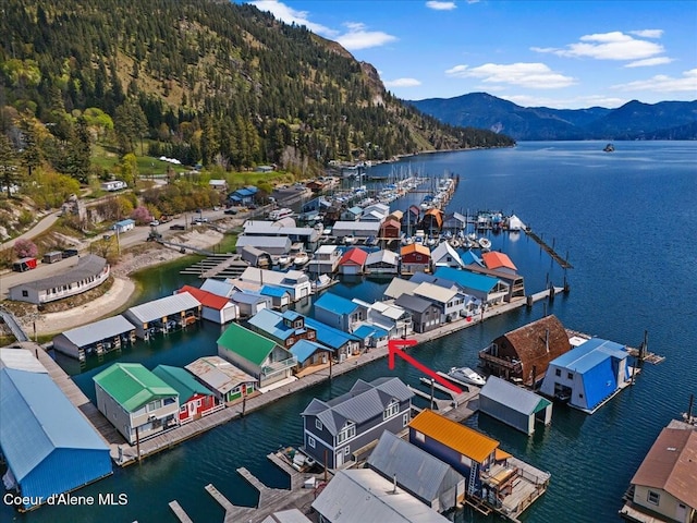 34128 N Scenic Bay D Dock Unit 21, Bayview, ID 83803 - bird's eye view with a water and mountain view and a forest view