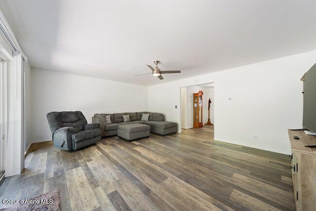 1547 E Stratford Dr, Hayden, ID 83835 - living area with a ceiling fan and wood finished floors
