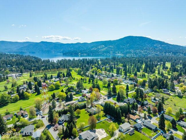 1547 E Stratford Dr, Hayden, ID 83835 - bird's eye view featuring a water and mountain view
