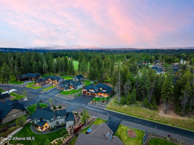 11671 N Spiraea Ln, Hayden, ID 83835 - aerial view at dusk of a forest view and a residential view