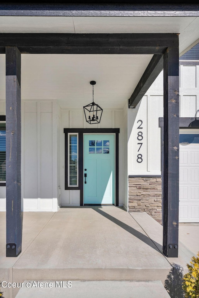 2878 N Callary St, Post Falls, ID 83854 - property entrance featuring stone siding