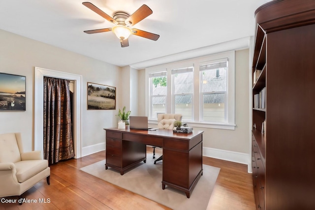306 S Huron Ave, Sandpoint, ID 83864 - office space featuring baseboards, a ceiling fan, and wood finished floors