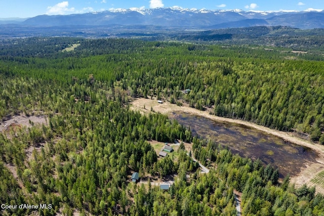 760 Fox Glen Rd, Sandpoint, ID 83864 - aerial view with a view of trees and a mountain view