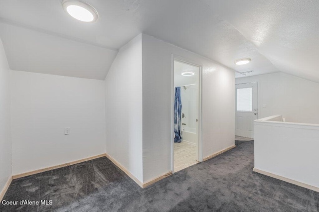 9727 W E St, Worley, ID 83876 - bonus room featuring lofted ceiling, carpet floors, and a textured ceiling