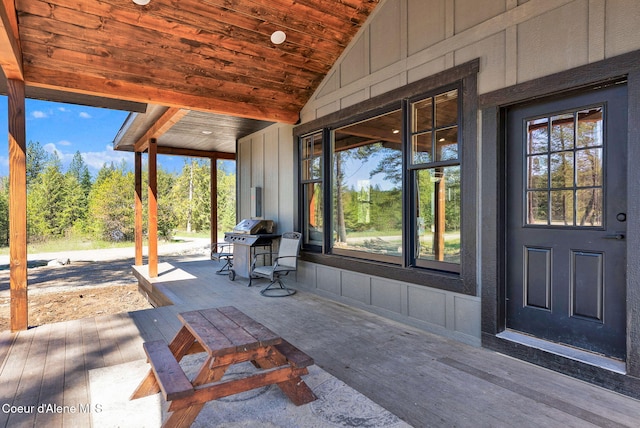 view of patio featuring grilling area